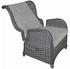 Linder COMFORT Relaxsessel mit Hocker Polygeflecht grau (RS021)