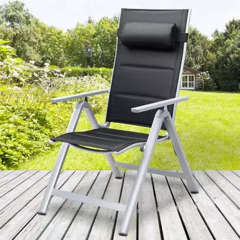 Casaria Bern Gartenstuhl 4er Set Alu silber
