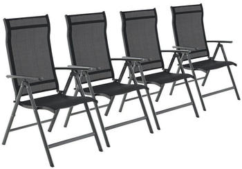 Songmics Gartenstuhl 4er Set schwarz