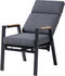 Outflexx Sessel Alu/Polyester FSC-Teak Armlehnen inkl. Polster anthrazit matt