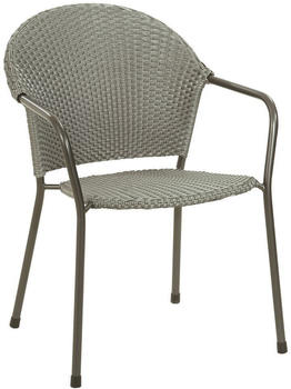 MWH Cesao Gartenstuhl stapelbar 62 x 82 cm Metall-Flecht grau (1013671)