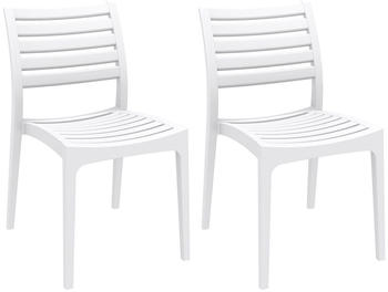 CLP 2er Set Gartenstühle Ares weiß