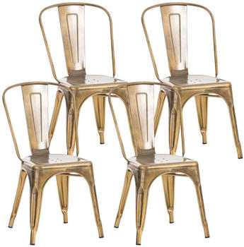 CLP 4er Set Stuhl Benedikt stapelbar gold