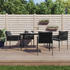 vidaXL Gartenstuhl mit Kissen 4er Set 54x61x83 cm Polyrattan schwarz (3187089)