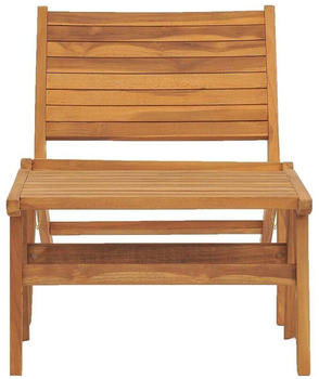 vidaXL Gartenstuhl mit Fußablage Massivholz Teak