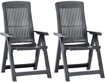vidaXL Gartenstuhl verstellbar 2er Set Kunststoff anthrazit (48768)