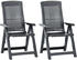 vidaXL Gartenstuhl verstellbar 2er Set Kunststoff anthrazit (48768)