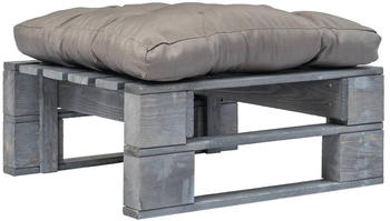 vidaXL Outdoor Ottomane Paletten mit Kissen Holz grau (275282)