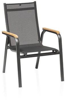Kettler Granada Stapelsessel Aluminium/Outdoorgewebe Dunkelgrau (0301202-7100)