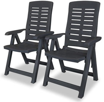 vidaXL 2 plastic reclining garden chairs