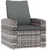 vidaXL Gartensessel verstellbar mit Kissen Polyrattan grau (364104)