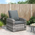 vidaXL Gartensessel verstellbar mit Kissen Polyrattan grau (364104)
