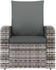 vidaXL Gartensessel verstellbar mit Kissen Polyrattan grau (364104)
