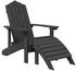 vidaXL Adirondack-Gartenstühle mit Fußstütze und Tisch anthrazit