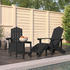 vidaXL Adirondack-Gartenstühle mit Fußstütze und Tisch anthrazit