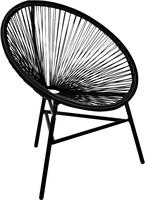vidaXL Garten-Mondstuhl Poly Rattan Schwarz