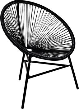vidaXL Garten Mondstuhl Polyrattan schwarz (41383)