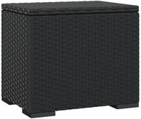 vidaXL Hocker mit Kissen Schwarz 40x30x40 cm Poly Rattan