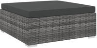 vidaXL Modular-Fu&szlig;hocker 1 Stk. + Auflagen Poly Rattan Grau
