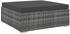 vidaXL Modular Fußhocker mit Auflagen Polyrattan grau (46803)