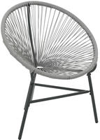 vidaXL Garten-Mondstuhl Poly-Rattan Grau