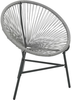 vidaXL Garten Mondstuhl Poly Rattan grau (44481)