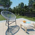 vidaXL Garten Mondstuhl Poly Rattan grau (44481)