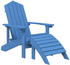vidaXL Adirondack-Gartenstühle mit Fußstütze und Tisch aqua