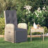 vidaXL Gartensessel verstellbar mit Kissen Polyrattan grau (319540)