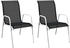 vidaXL Stapelbare Gartenstuhl 2er Set Stahl/Textilene schwarz (313070)