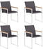 vidaXL Gartenstuhl 4er Set Textil/Edelstahl grau (46516)