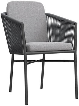 OUTLIV. Ohio Diningsessel Aluminium/Rope inkl. Kissen Dunkelgrau-Hellgrau (U3360)