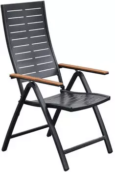 Merxx Tinos Gartensessel klappbar Aluminium grau (21621-217)