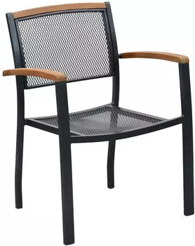 Merxx Tilos Gartensessel 2er Set stapelbar 80x61 cm Metall grau (50787-217)