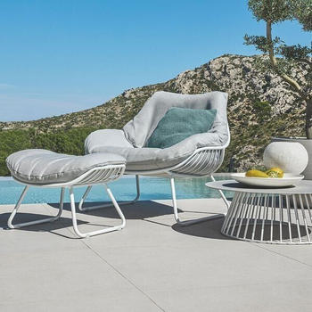 Solpuri Chill Loungesessel XL Aluminium/Acryl Weiß/Hellgrau (CHI-253-301-737)