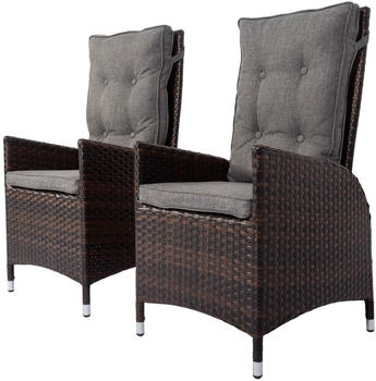 Outflexx Diningsessel Polyrattan 55x65x112cm braun 2er-Set (20662)