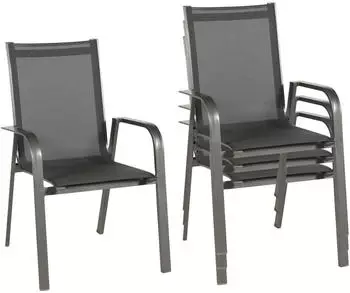 Acamp Stapelsessel Urban 4er-Set anthrazit carbon