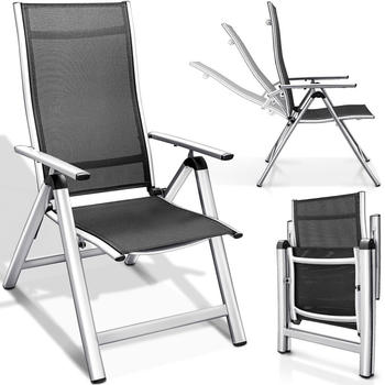 tillvex Gartenstuhl Premium klappbar Aluminium schwarz/silber (1310-005)