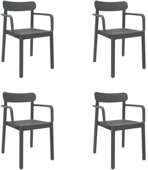 Garbar Elba Armchair (4 pcs) dark grey