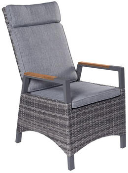 LC Home Keramo Teak Gartensessel Aluminium/Geflecht Hellgrau