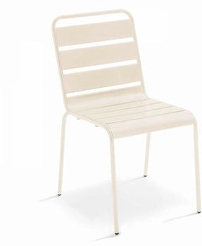 Oviala Palavas Gartenstuhl Stahl elfenbein