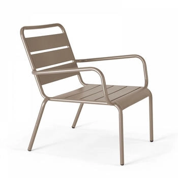 Oviala Palavas Niedriger Metallsessel taupe