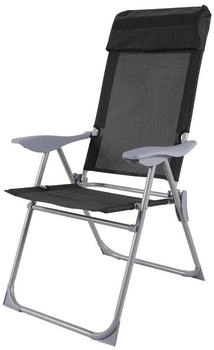 Mojawo Mojawo Camping Sessel Klappstuhl Hochlehner 5-Fach verstellbar klappbar Klappstuhl pulverbeschichtet Aluminium schwarz