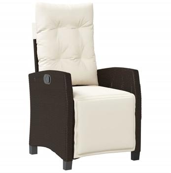 vidaXL vidaXL Gartensessel mit Fu&szlig;teil Verstellbar Braun Poly Rattan