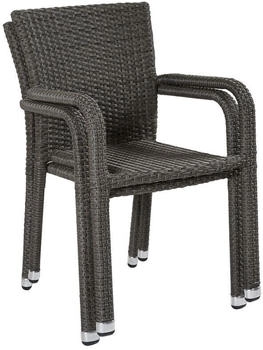 LC Home Barcelona Stapelsessel Aluminium/Geflecht Dunkelgrau (148217)