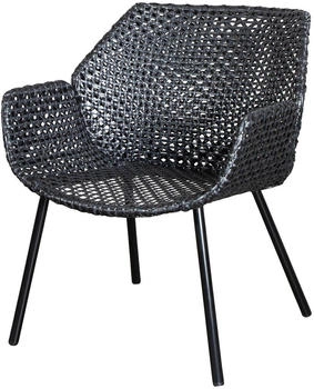 Cane-line Vibe Loungesessel Stahl/Geflecht Schwarz-Hellgrau (5407SG)