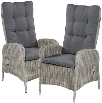 LC Home Bilbao Position Gartenstuhl 2er Set Polyrattan grau (172204-2)
