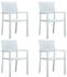 vidaXL Gartenstuhl 4er Set weiß Kunststoff Rattanoptik (47888)