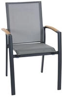 Siena Garden Gartensessel "VELIA Stapelsessel matt anthrazit" Gestell aus Aluminium,