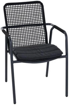 Siena Garden Repton Stapelsessel Aluminium/Rope Schwarz